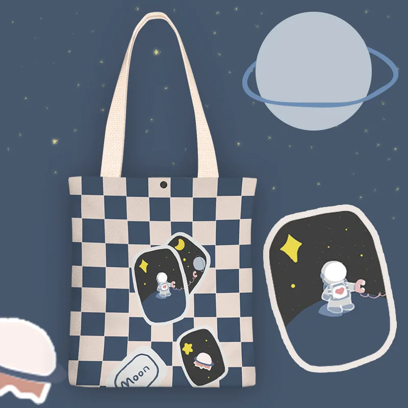 

Designer Bag Cartoon Space Planet Canvas Bag For Women Bolsa Feminina Shoulder Bag Shopper Bag Handbag Torebki Damskie Tote Bags