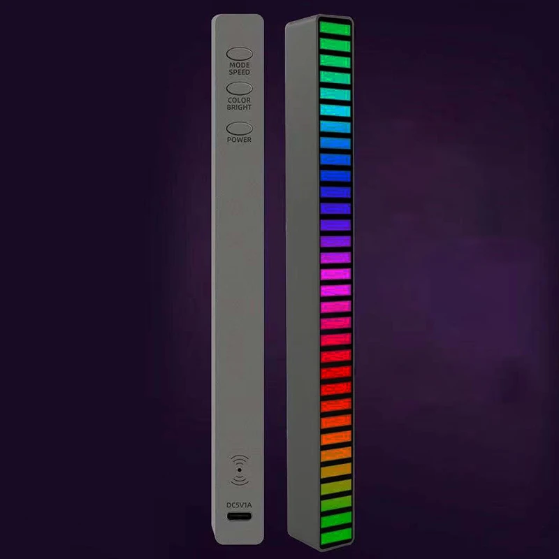 

Voice-activated Rhythm Light Stick 32-Bit RGB Audio Spectrum Bar Pickup Ambient DJ LED Display Rhythm Pulse Colorful Signal