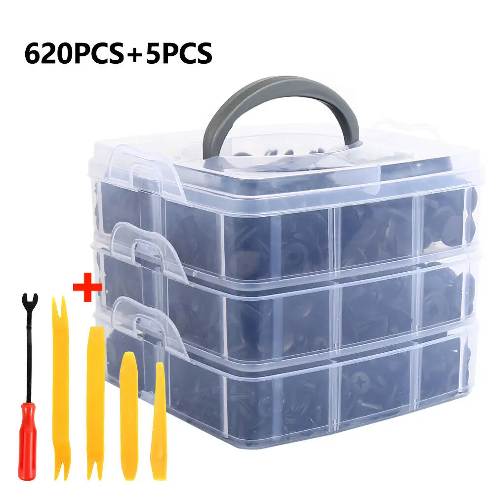 

620pcs Car Fastener Clips Mixed Car Retainer Clip Door Trim Panel Auto Bumper Rivet Plastic Clips Set