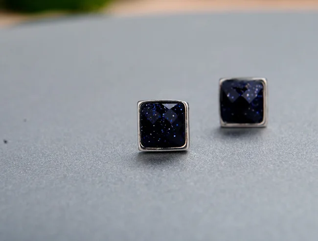 Женские квадратные серьги из стерлингового серебра 925 пробы новый дизайн милый