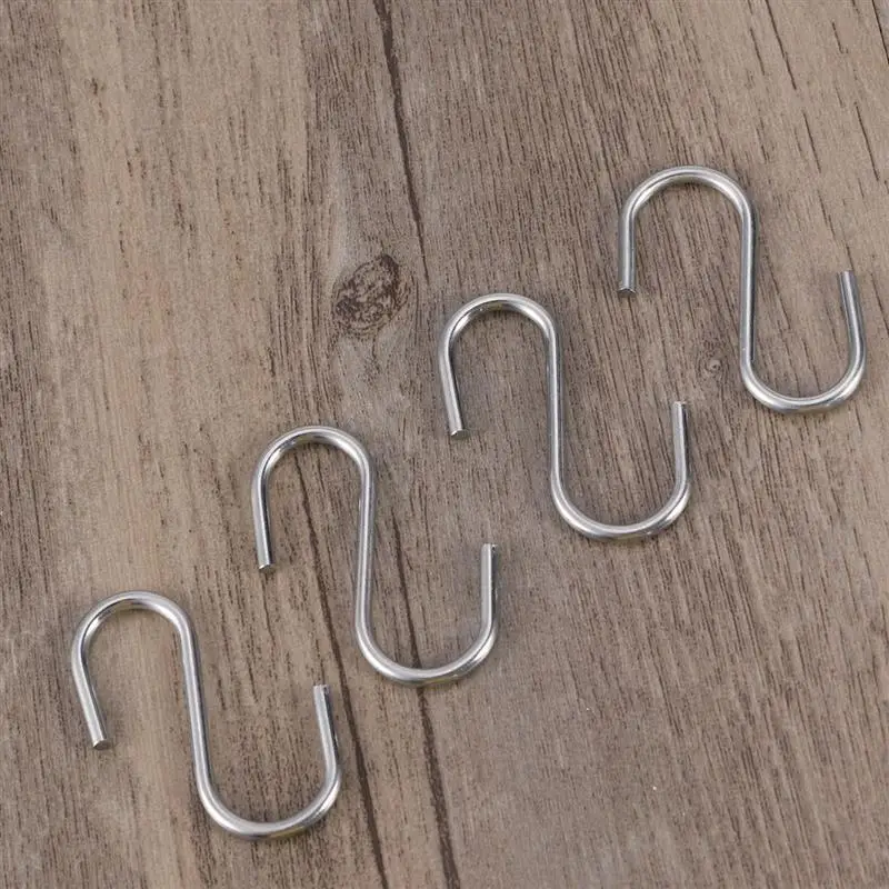 100 шт нержавеющая сталь s-образные крючки кухонная ложка кастрюля вешалки для