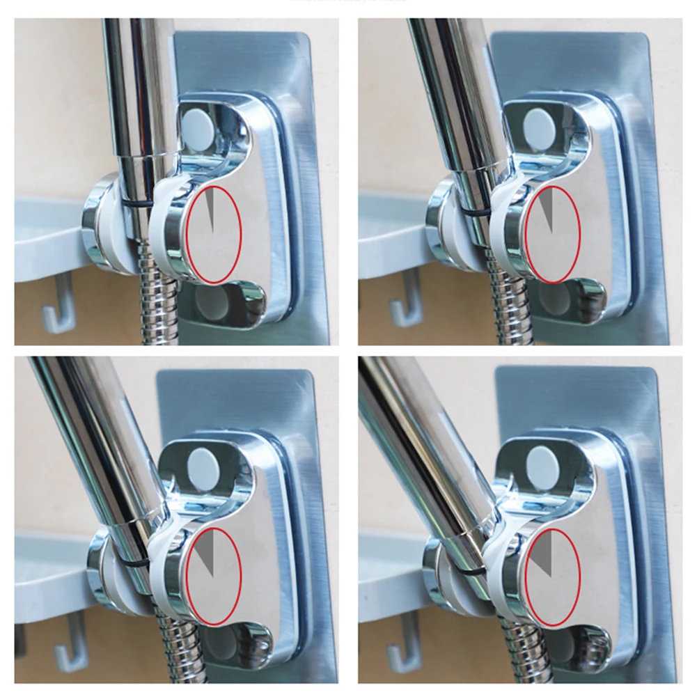 

Adjustable Shower Head Base Stand with Soap Dish Storage Rack Shower Nozzle Holder No-drilling Shelf Bathroom Supplies