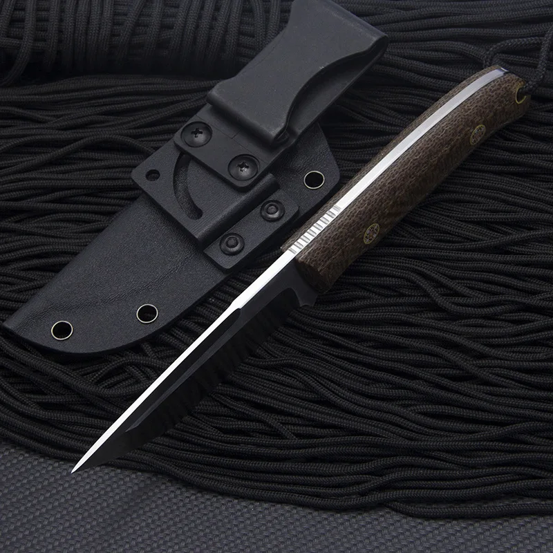 Многофункциональный нож GT0157 ручной работы стальной фиксированный D2 сатиновый