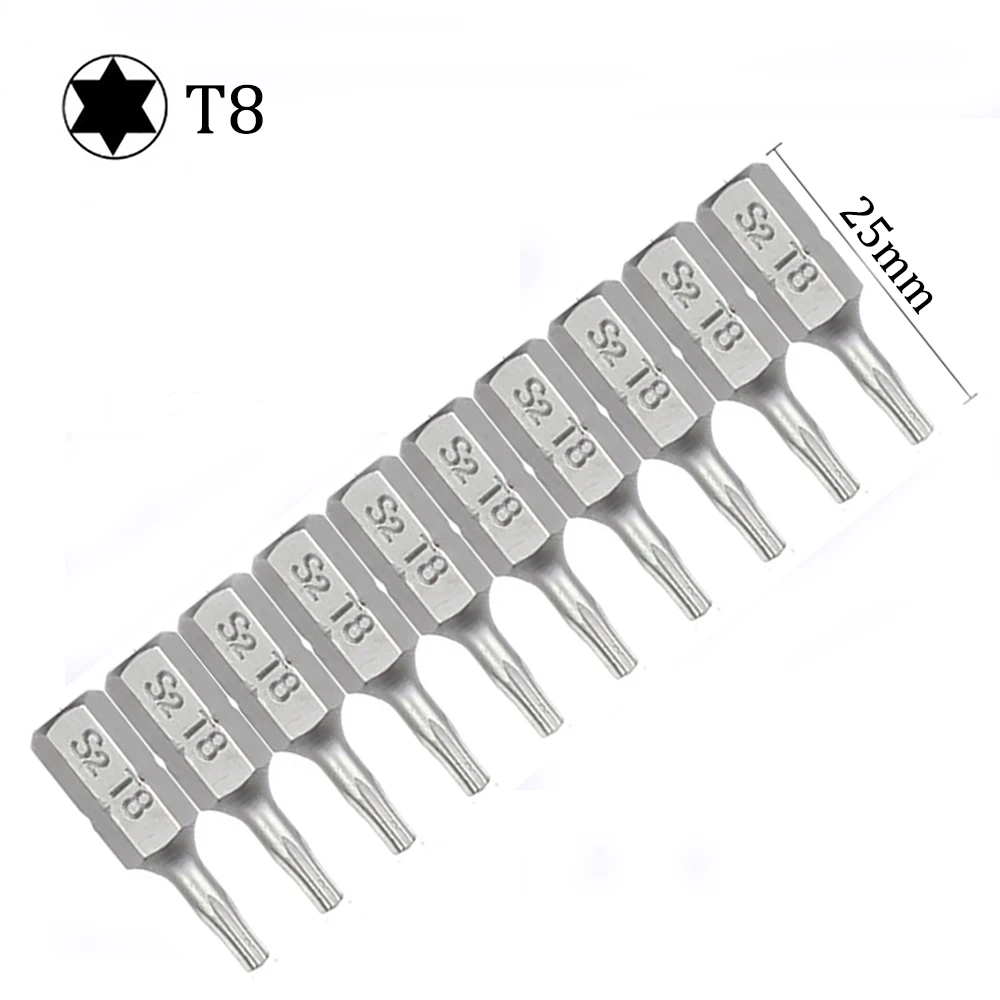 Набор бит отверток Torx 10 шт. 1/4 шестигранный хвостовик звездочка T6 T7 T8 T10 T15 T20 T25 T30 T35