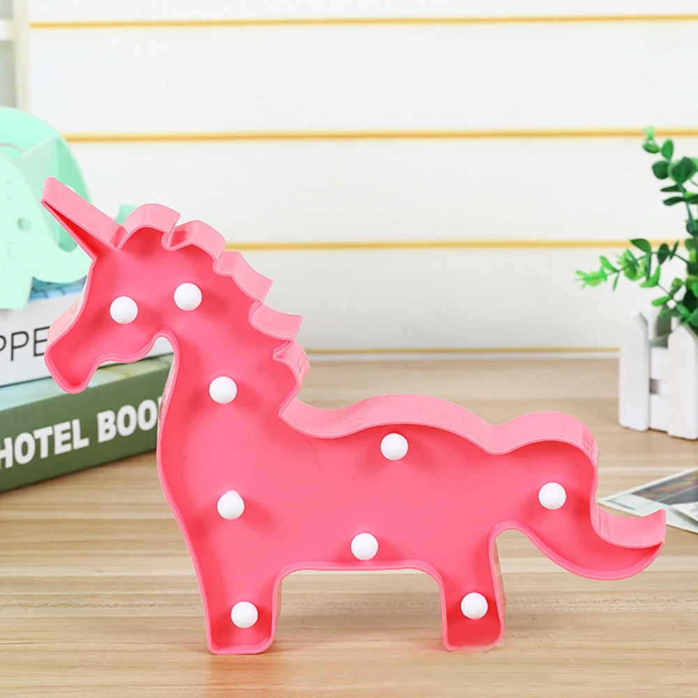 BRELONG 3D единорог теплое белое украшение светильник для детской комнаты Рождество