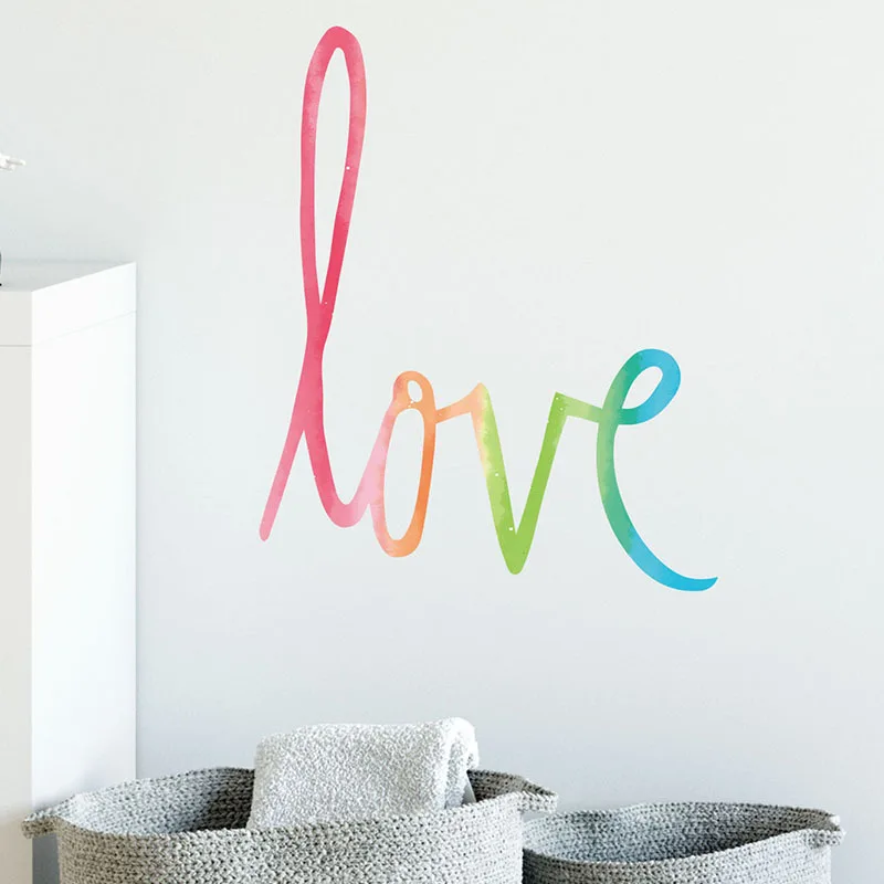 Простой стиль многоцветный &quotлюбовь&quot наклейки на стену для спальни детской