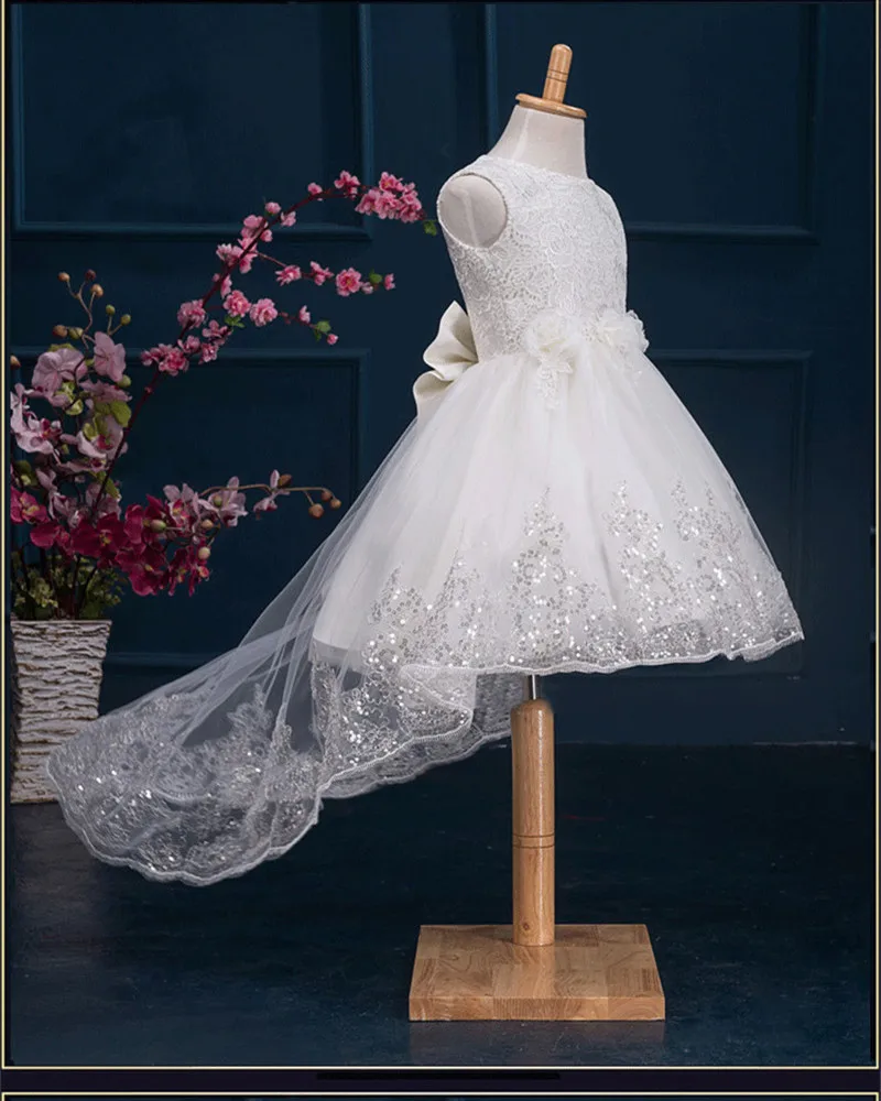 Белое Новогоднее платье для крещения маленьких девочек платья принцесс подарок