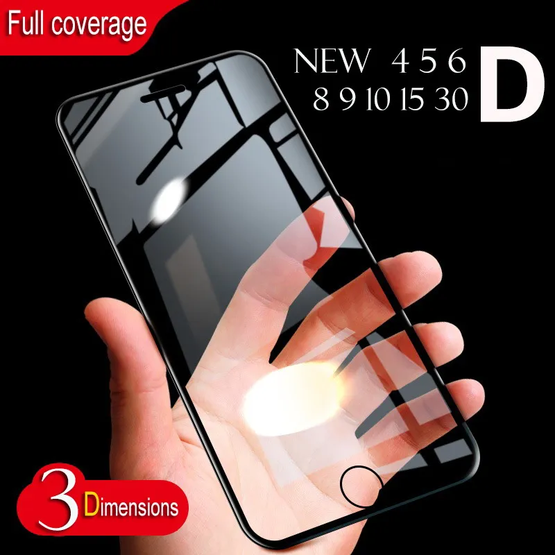 3 шт полное покрытие закаленное стекло для iphone 7 6 6s 8 Plus X XS MAX XR защита экрана