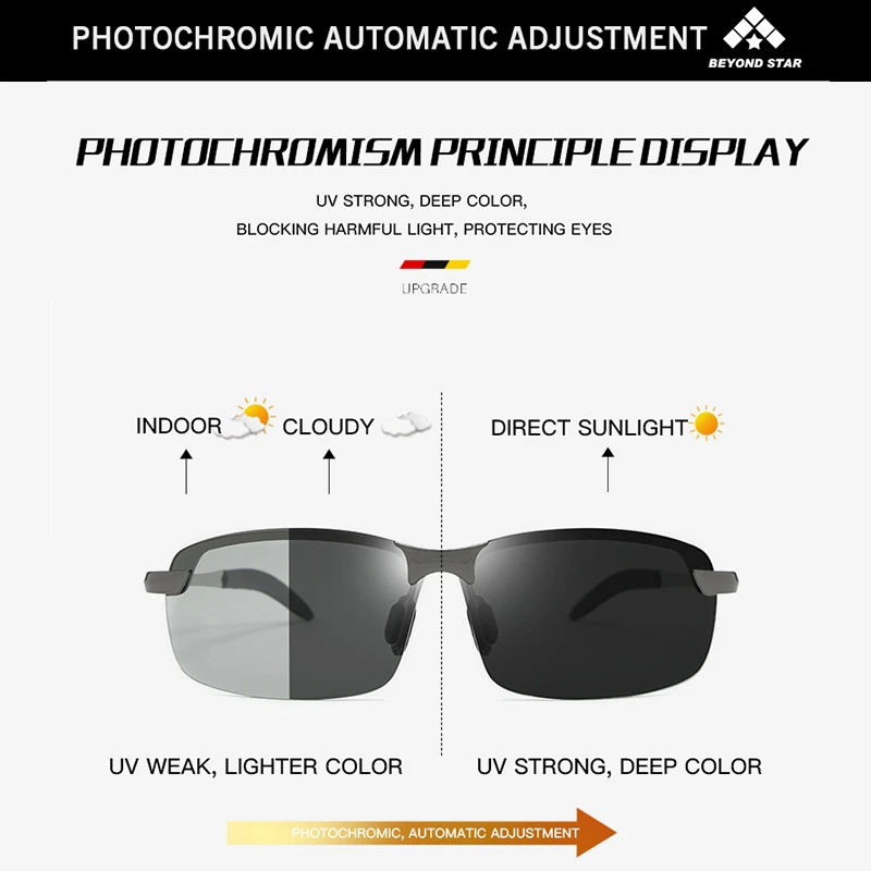 2020 модные полуоправы спортивные фотохромные солнцезащитные очки мужские