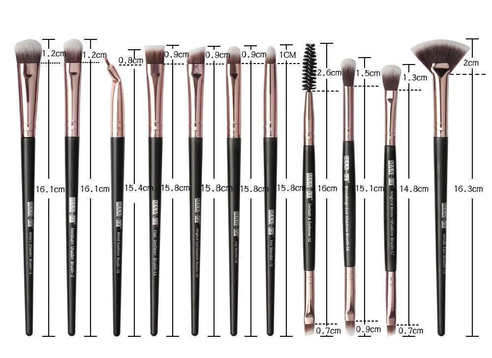 MAANGE 20 шт. кисти для макияжа Набор теней век Пудра карандаш глаз с ресницами губами