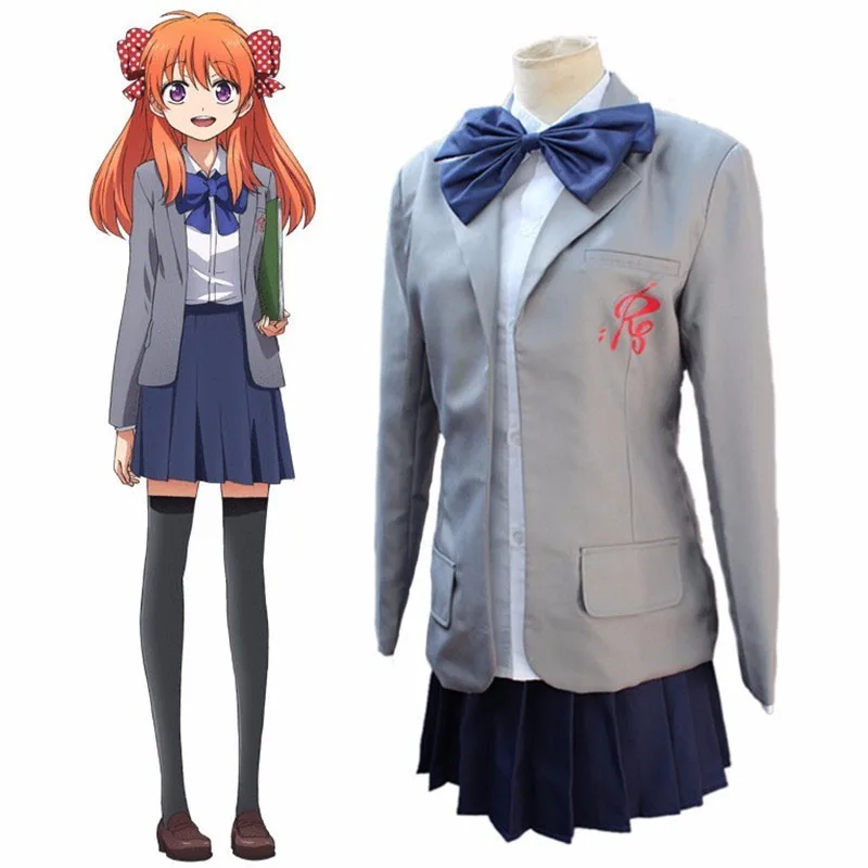 Аниме Gekkan Nozaki kun Сакура Чио парик Косплэй костюм для девочек полный набор