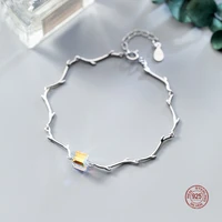 lko new arrive fashion silver 925 simple branch colored sugar cube bracelet for women s925 romantic sweet bracelet for girls