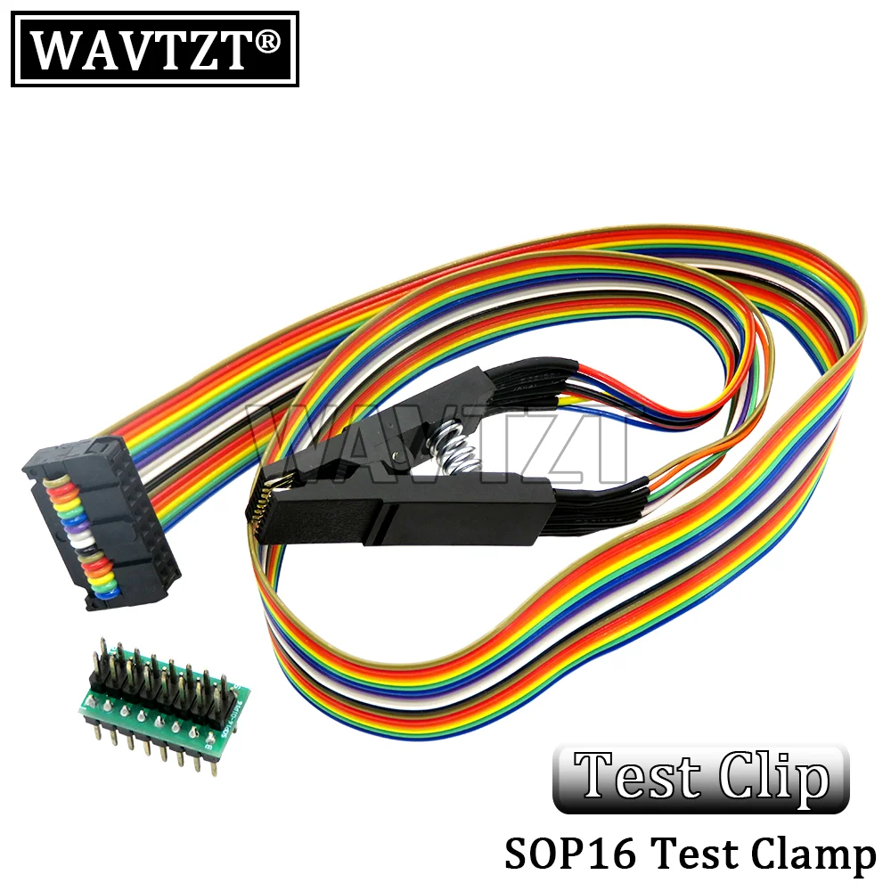 USB-программатор WAVTZT CH341A 24 25 Series EEPROM тестовый зажим SOP16 SOIC16 для серий RT809F TL866CS TL866A |