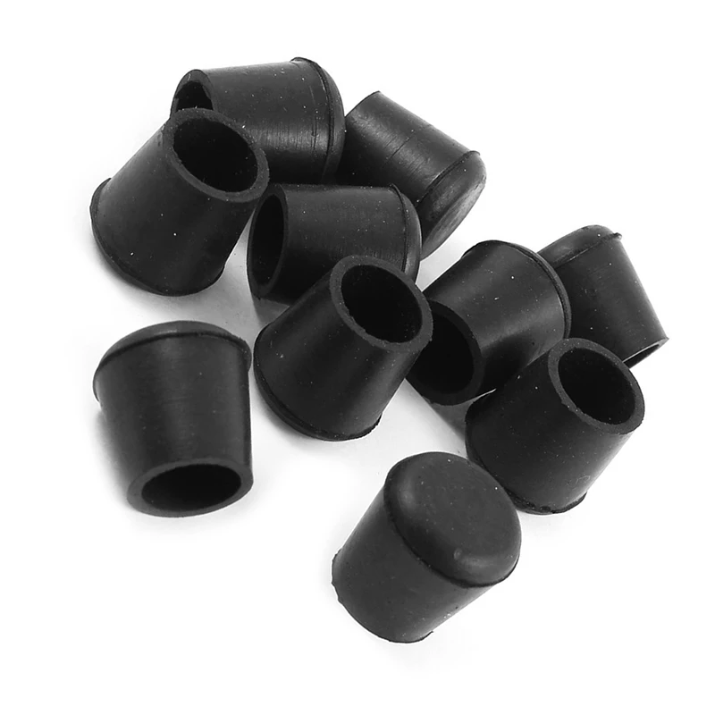 

10 Pcs Rubber Cone Shape Desk Feet Protector Chair Leg Tip Pad Black
