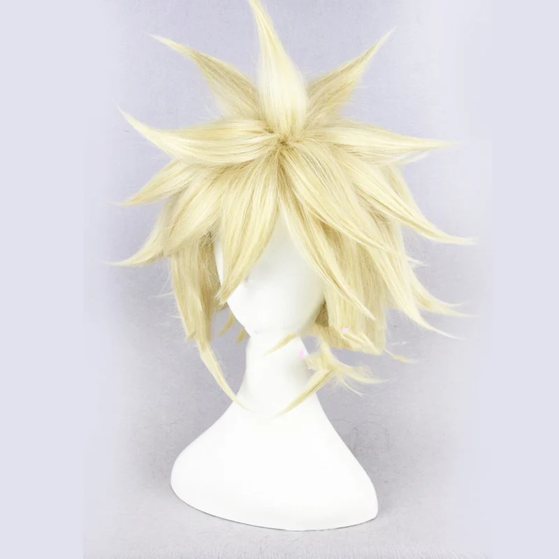 Мужские короткие парики для косплея фэнтези многослойные прямые синтетические