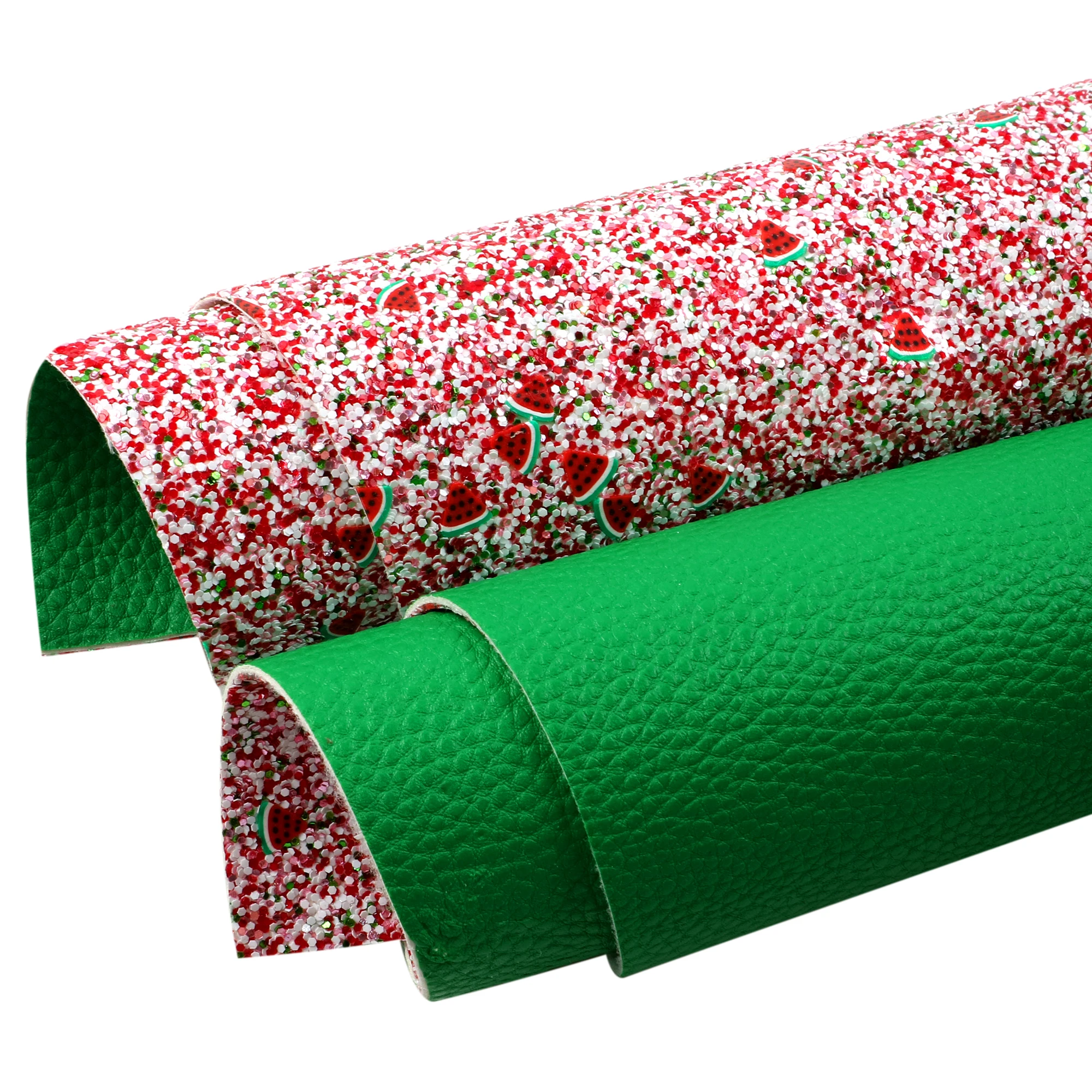 Листы из искусственной кожи с блестками двухсторонние печатные объемные