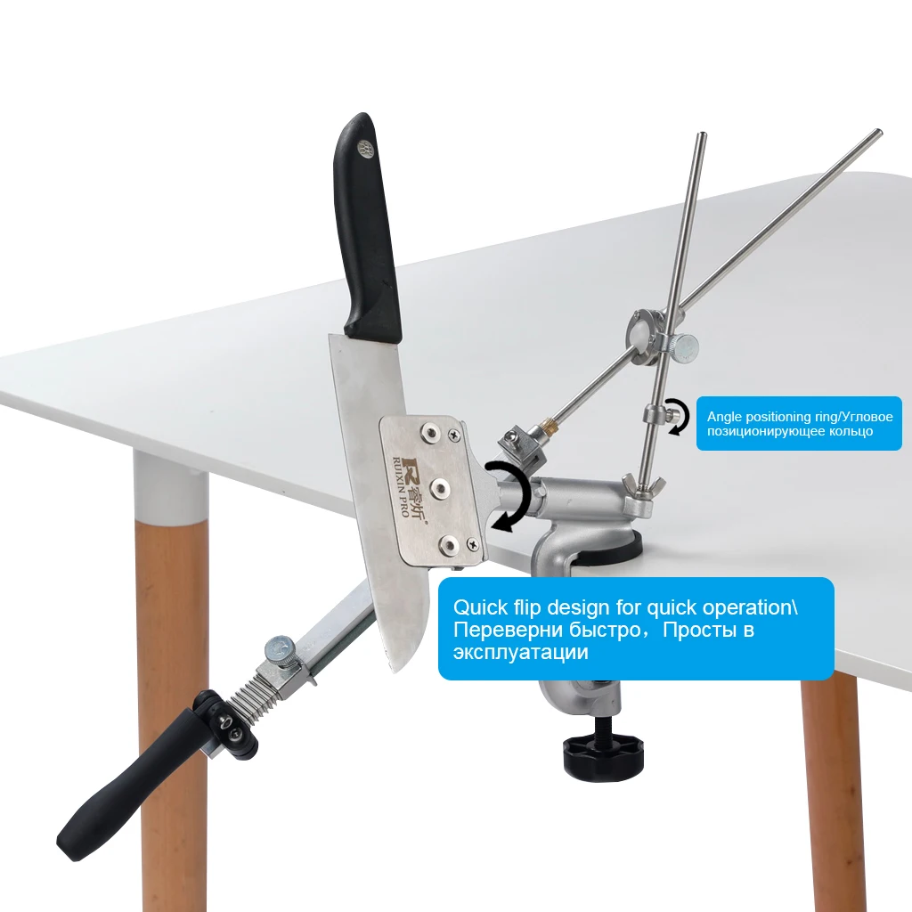 Ruixin Pro профессиональная точилка для кухонных ножей 360 градусов постоянный угол