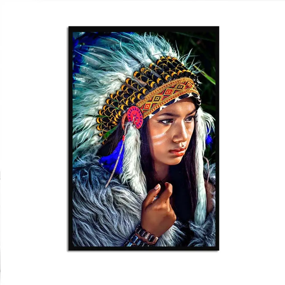 Индейцы Холст Картина красота постер Dcorative дома гостиной стены искусства