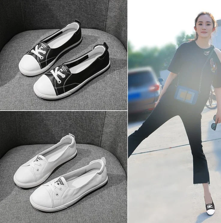 Women Casual Shoes Comfortable White Nude Sneakers Fashion Lace-Up Split Leather Girls Flats | Обувь