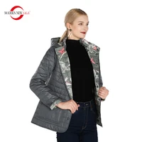 modern new saga 2021 autumn women jacket reversible jacket cotton padded jacket hooded women coat warm jacket woman russian size