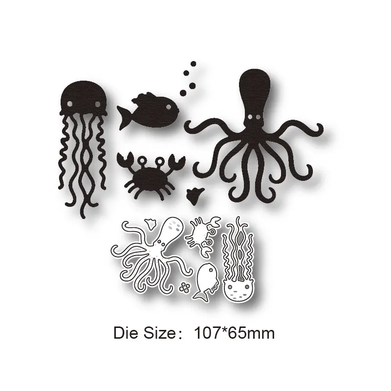Искусственный осьминог, краб, медуза, новинка, die dies2021, металлическая высечка, фотоальбом, Декор, «сделай сам», открытки, ремесла
