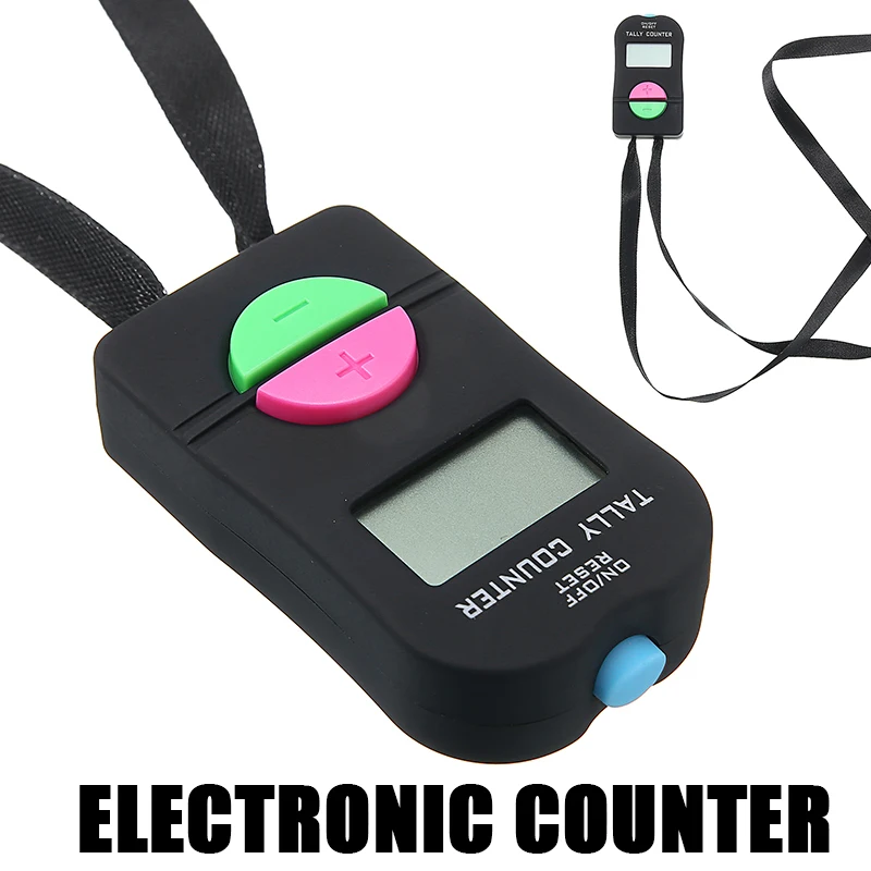 Цифровой счетчик Черный ABS ЖК дисплей Электронная цифра ручной кликер спортивный