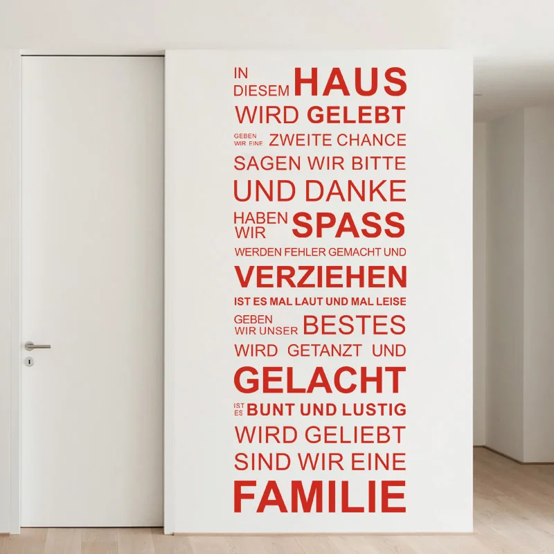 Наклейки с цитатами Правила немецкого дома настенные художественные наклейки