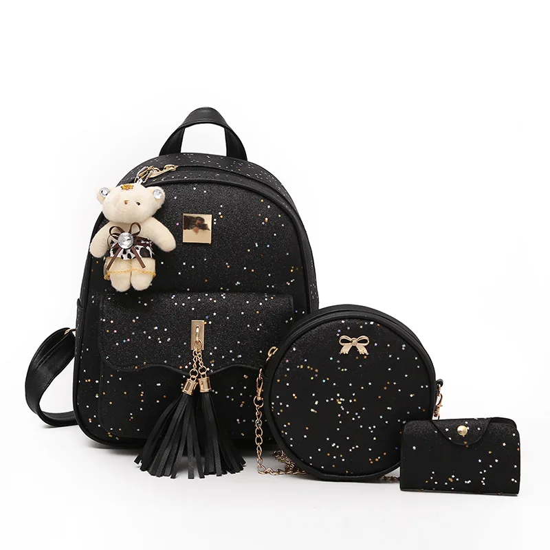 3 комплекта/шт Новый дизайн женский рюкзак с кистями звезды блестки из