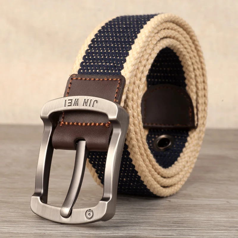 Men's buckle canvas belt polyester braided outdoor leisure pants belt 110-140 in length 3.8cm in width PWD001