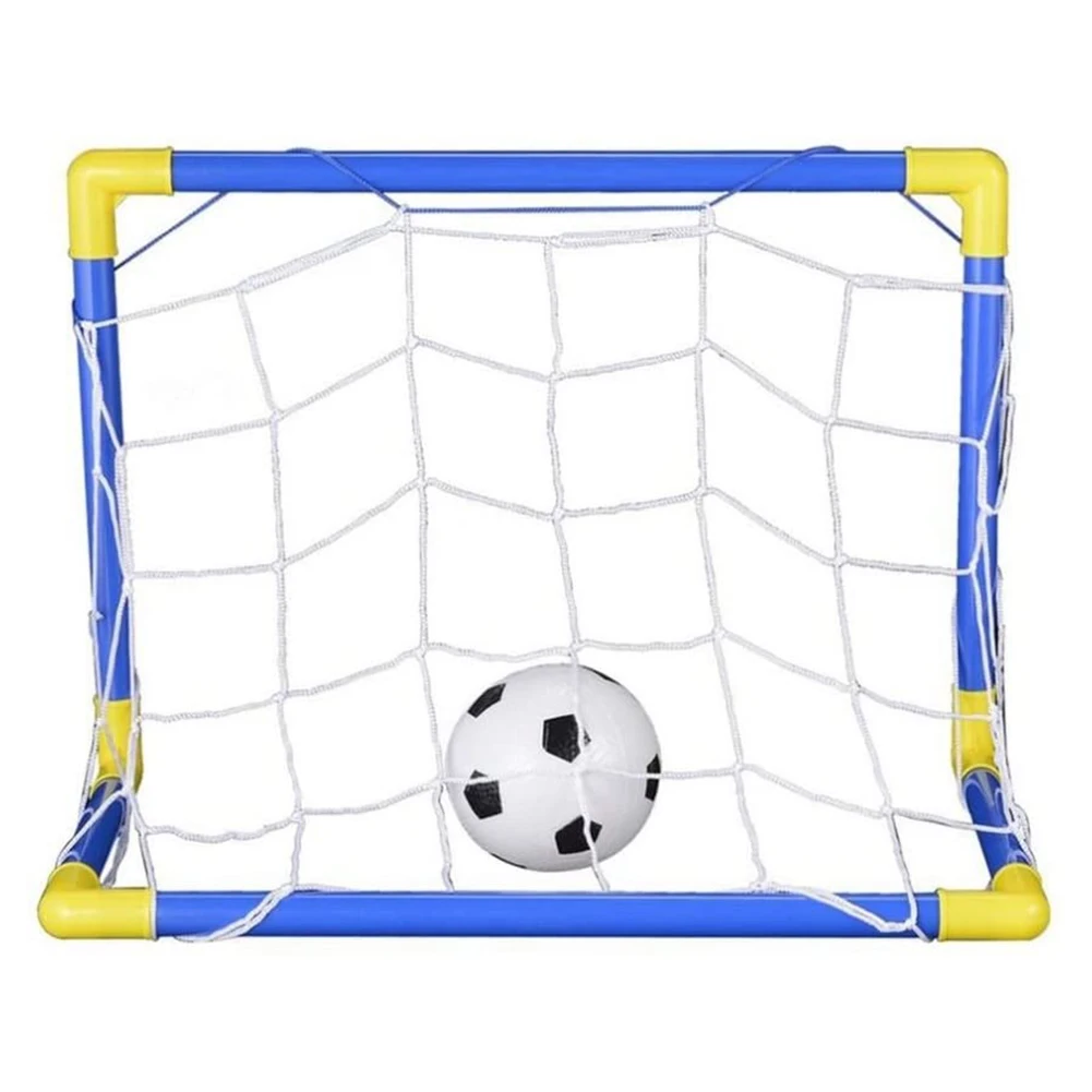 

Folding Mini Football Soccer Ball Goal Post Net Set + Pump Kids Sport Indoor Outdoor Games Toys Child Birthday Gift Plastic