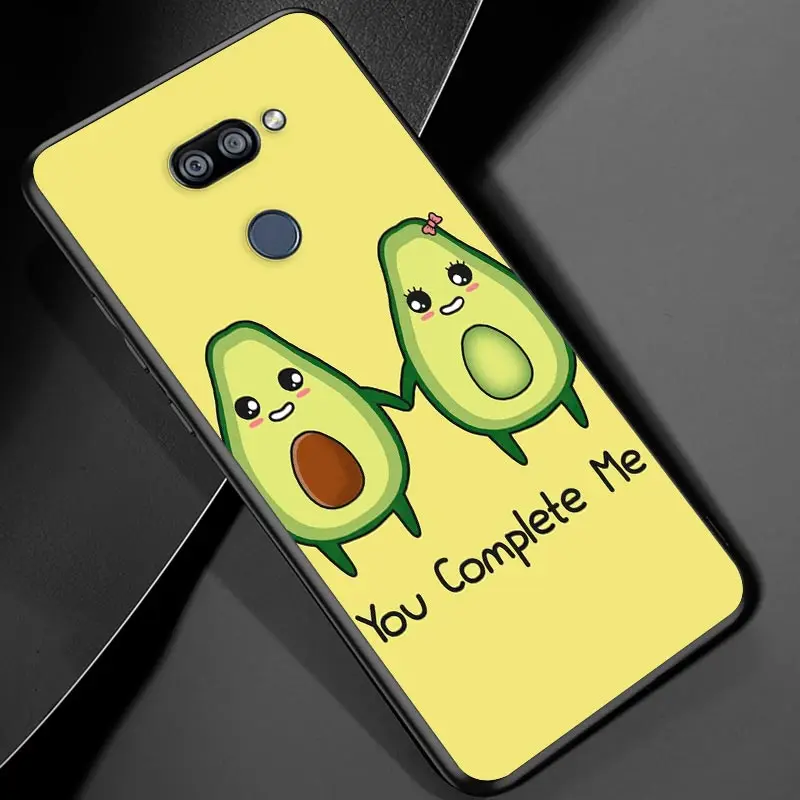 

Cute Cartoon Avocado Food For LG K22 K71 K61 K51S K41S K30 K20 K50S K40S Q60 V60 V50 V40 V35 V30 G8 ThinQ Black Phone Case