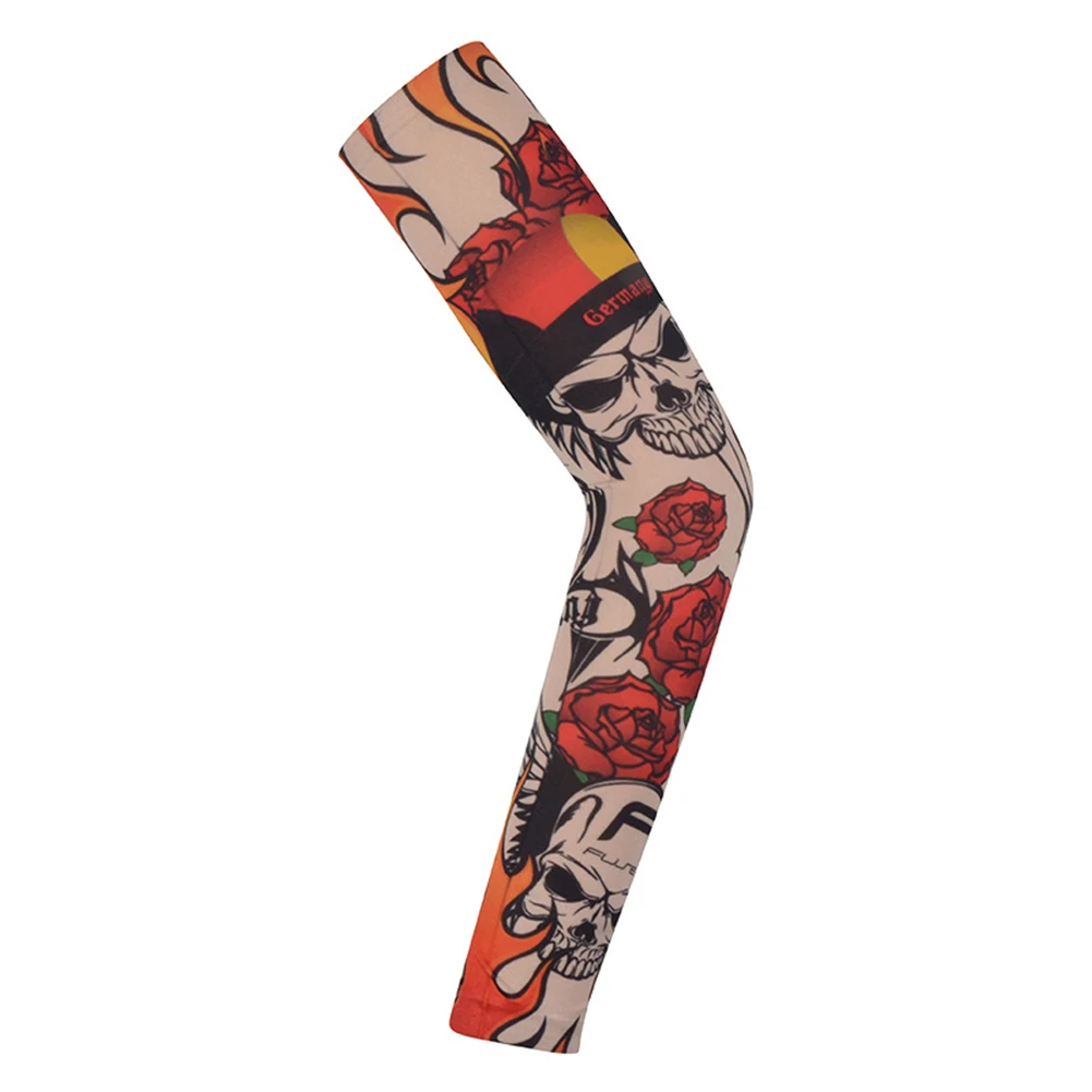 Случайные цвета гетры для рук поддельные татуировки бесшовные рукава нейлон УФ