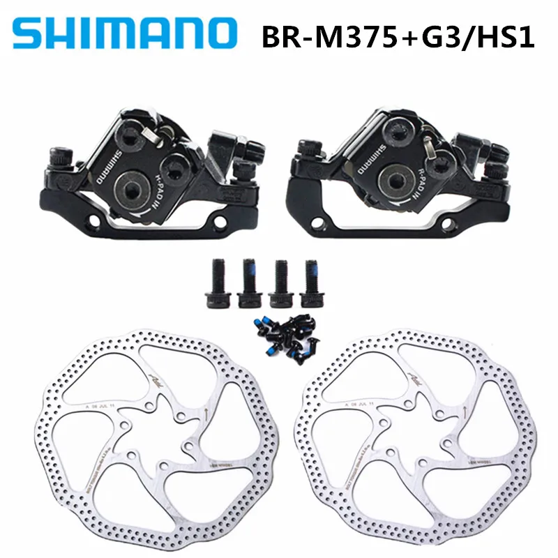 SHIMANO BR-M375 механические дисковые тормозные суппорты для Acera Alivio Deore с смоляные подушечки M375 суппорт w/n G3/HS1 ротор 160 мм