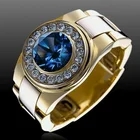 2021 трендовые модные популярные инкрустированные синими цирконами мужские кольца обручальные кольца крутые мужские ювелирные изделия мужское кольцо