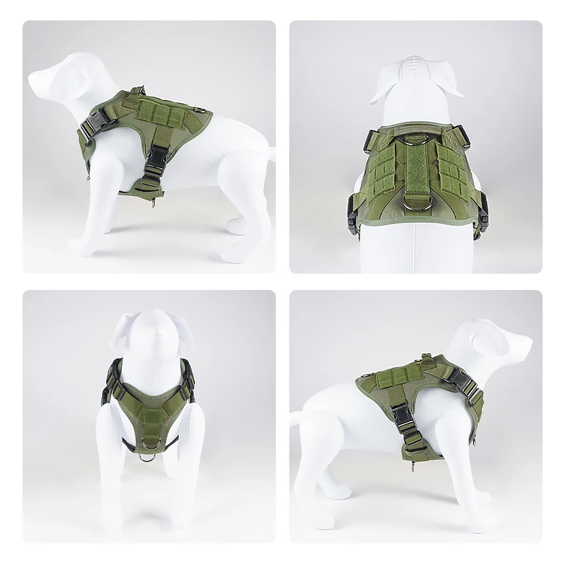 Arn&eacute;s t&aacute;ctico para perros, chaleco militar sin tirones para perros medianos y grandes, para entrenamiento, senderismo, Molle, con bolsa de almacenamiento-2