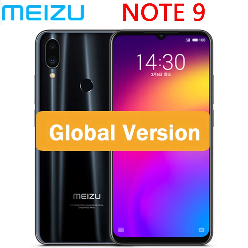 Официальная глобальная прошивка meizu Note 9, 675 МП камера, 4 ГБ, 64 ГБ, Восьмиядерный процессор Snapdragon 6,2, 2244 дюймов, 1080 x p, FHD, отпечаток пальца