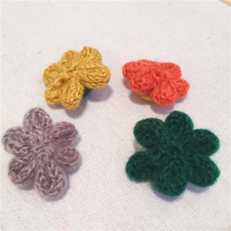 

30 pieces winter new DIY handmade wool flower accessories socks decals hair accessories clothing accessories