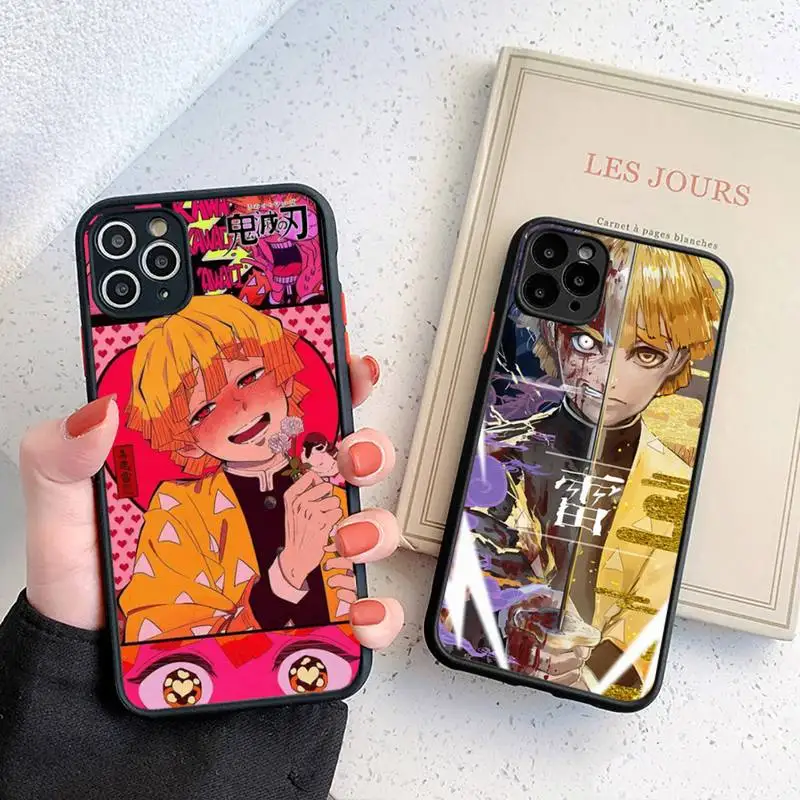

Agatsuma Zenitsu anime demon slayer Phone Case matte transparent For iphone 7 8 11 12 plus mini x xs xr pro max cover