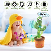 120 song dancing speaker cactus usb charging voice repeat talking sing record repeat plushie stuffed toys for children xmas gift