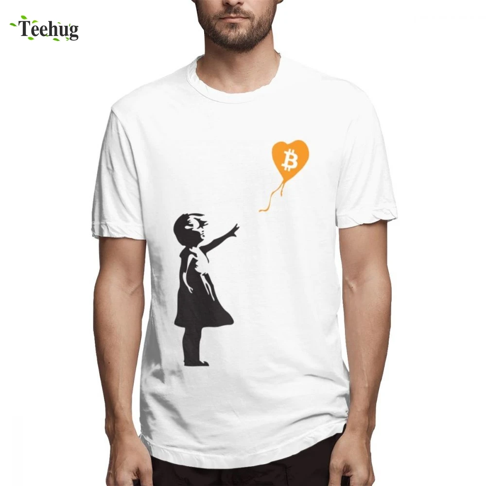 High-Q Биткоин шар Бэнкси любит серия 100% хлопок тройник для мужчин популярная