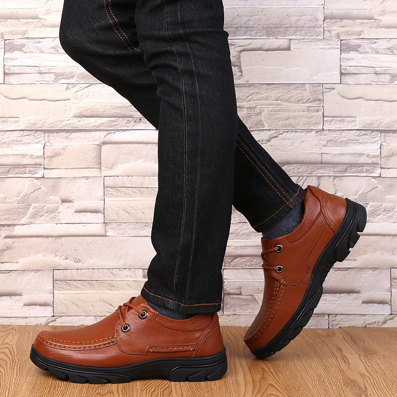 Туфли Walkerpeak мужские из 100% натуральной воловьей кожи повседневная обувь для