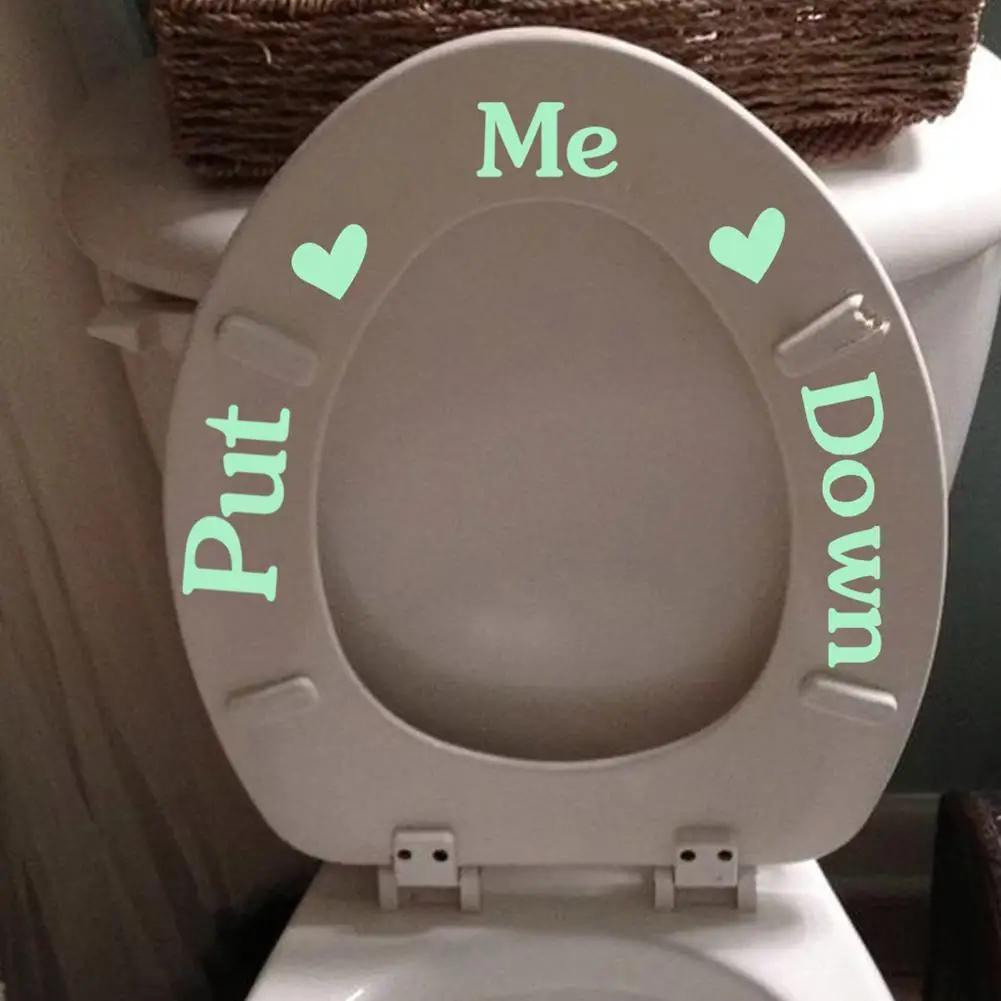 ПВХ Туалет световой Стикеры светящийся настенный письмо обои наклейки на