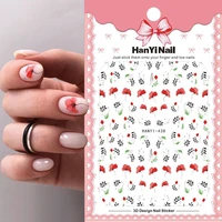 1pcs summer flower series 3d nail sticker decal cute ink floral pattern transfer sticker nail art decoration myhy435 438