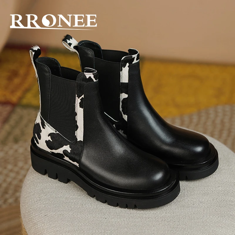 

2021 new patchwork colour Platform Martin boots women's British retro fashion work boots cake chunky heel lace-up ankle boots