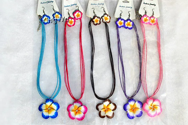 Yingwu новый модный гавайский плюмерия цветы ювелирные наборы Fimo полимерная глина