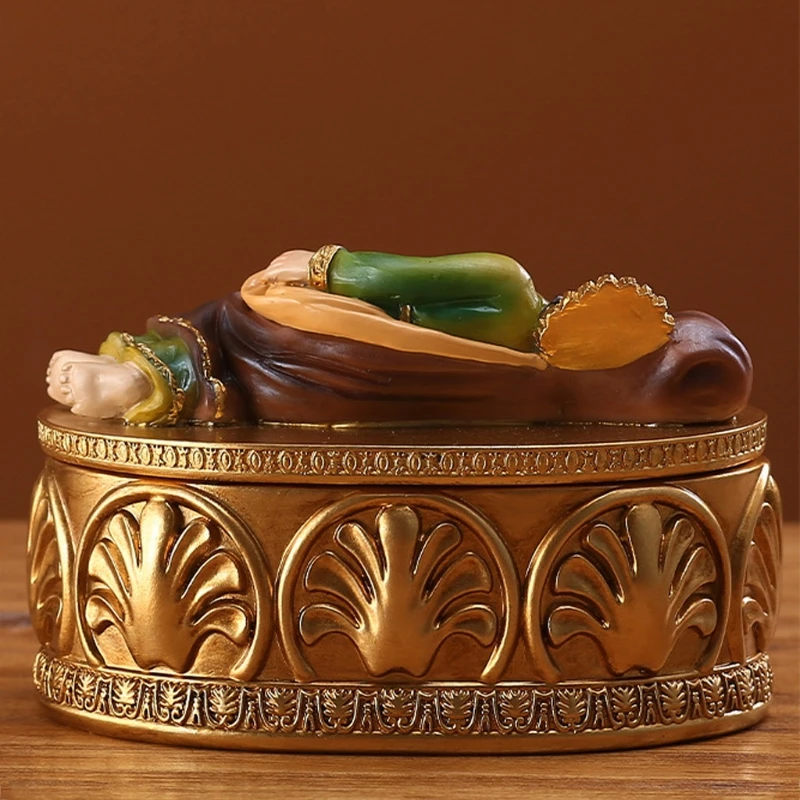

Sleeping Saint Josephus Statue Resin Jewelry Box Prayer Figurine Storage Case with Lid Inspirational Catholic Religious