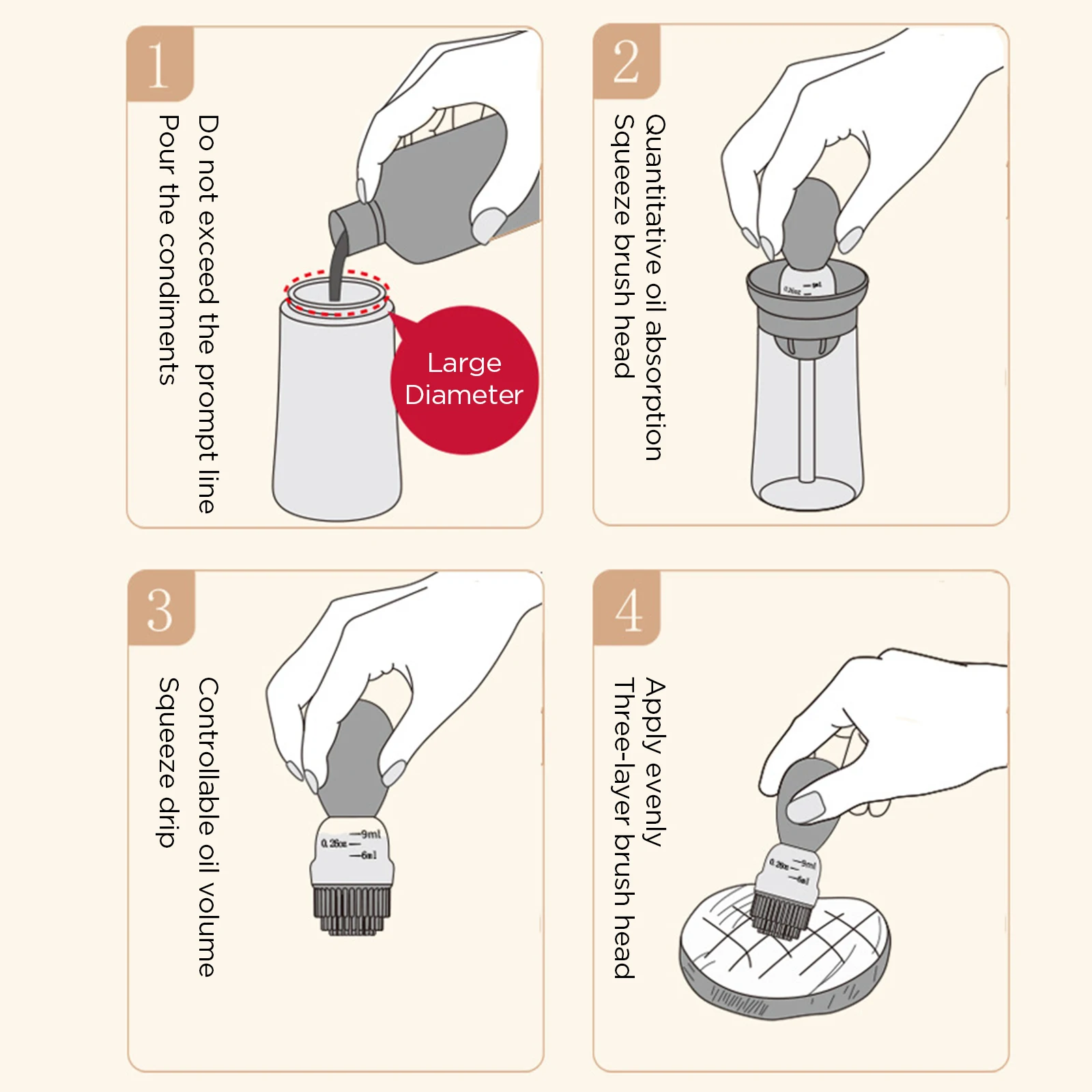 2 в 1 силиконовый дозатор для масла |