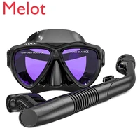 snorkeling face mirror protective eyewear changeable myopia diving mask face mirror snorkeling three pieces breathing tube suit