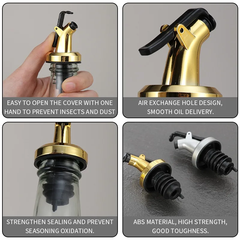 

Bottle Stopper Leak Proof Wine Bottle Stopper Seasoning Oil Auce Bottle Glass Storage Dispenser Sprayer Kitchen Tool Accessory