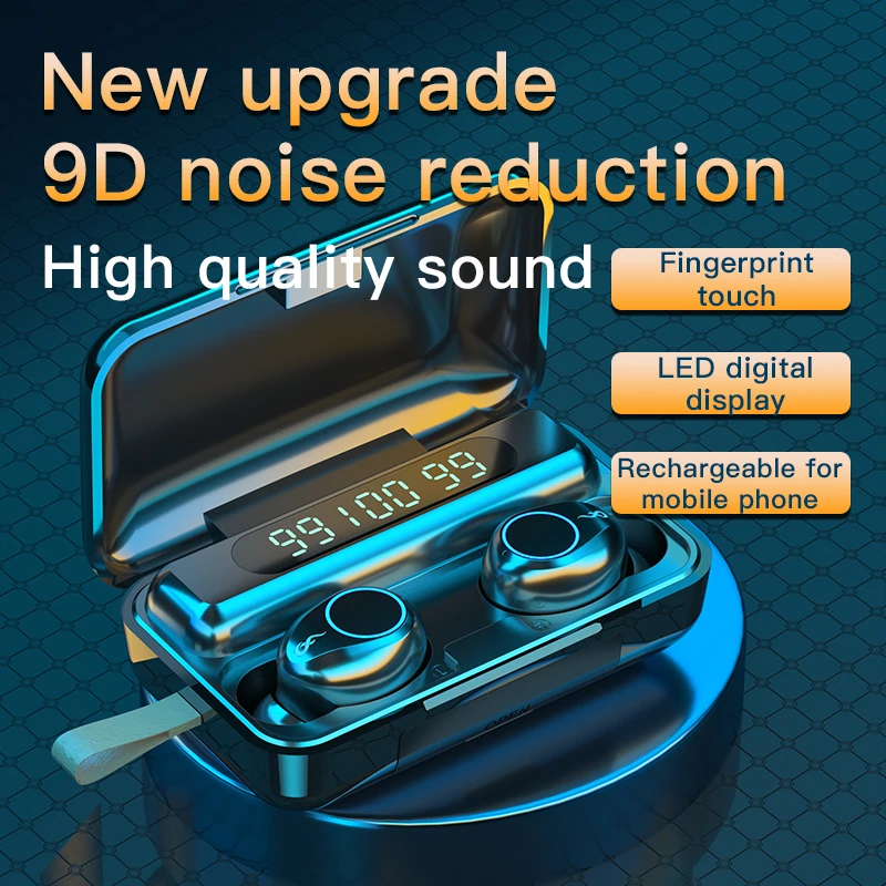 

Беспроводные наушники BT5.0, TWS F9-30, Hi-Fi стерео, с зарядным устройством, Спортивные Беспроводные наушники с шумоподавлением